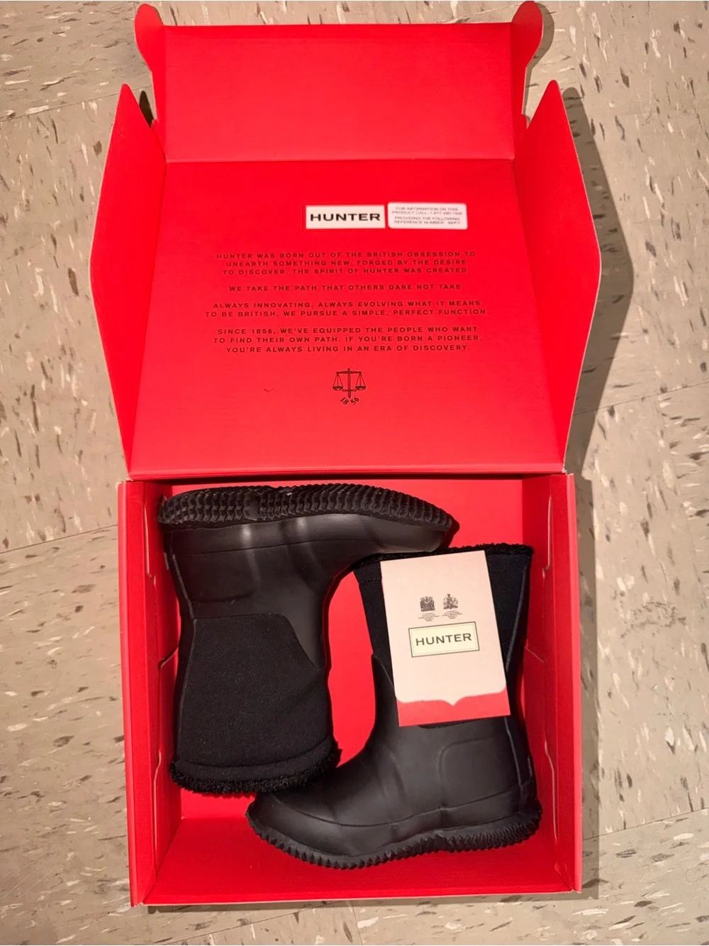 Hunter Black Kids Waterproof Short Rain Boots